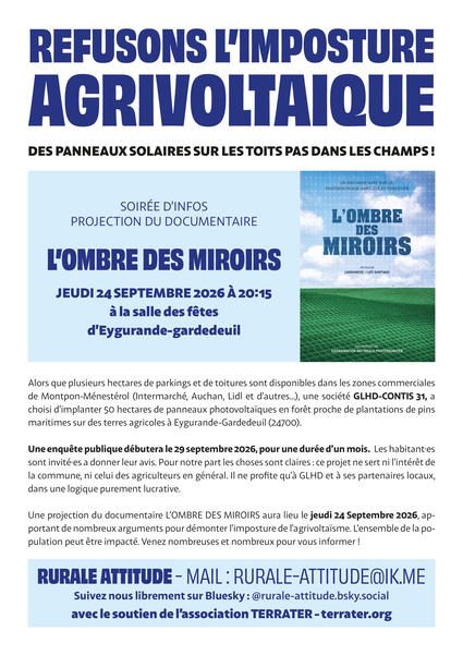Tract refusons l'imposture agrivoltaique