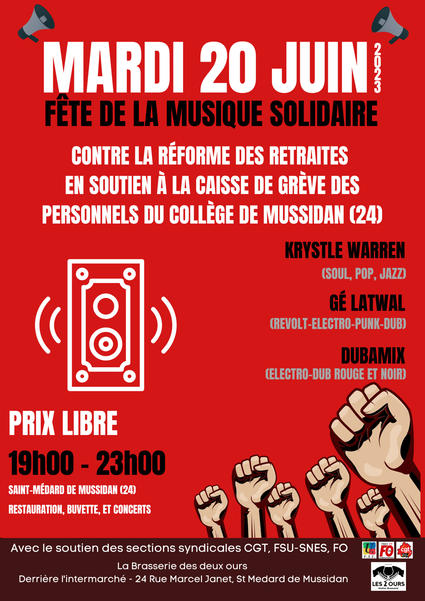 Affiche fête de la musique à Mussidan